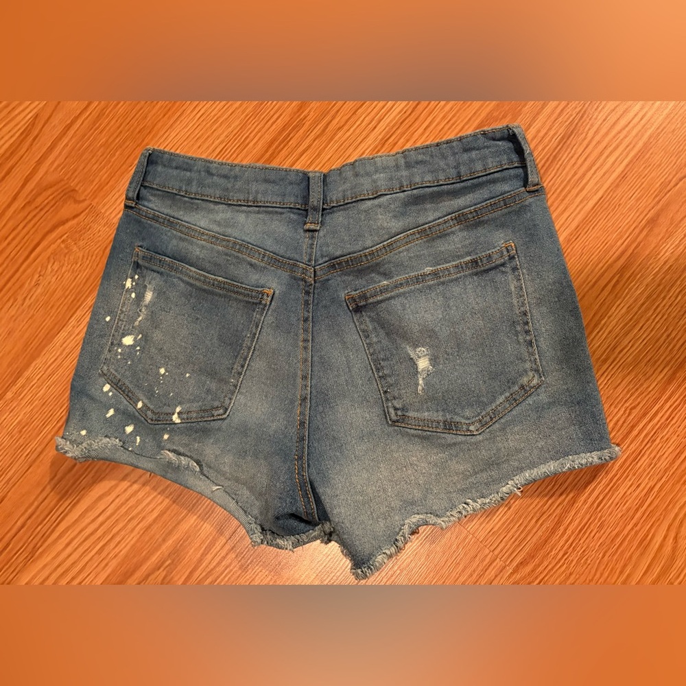 No Boundaries Blue Distressed Jean Shorts - Picture 5 of 5